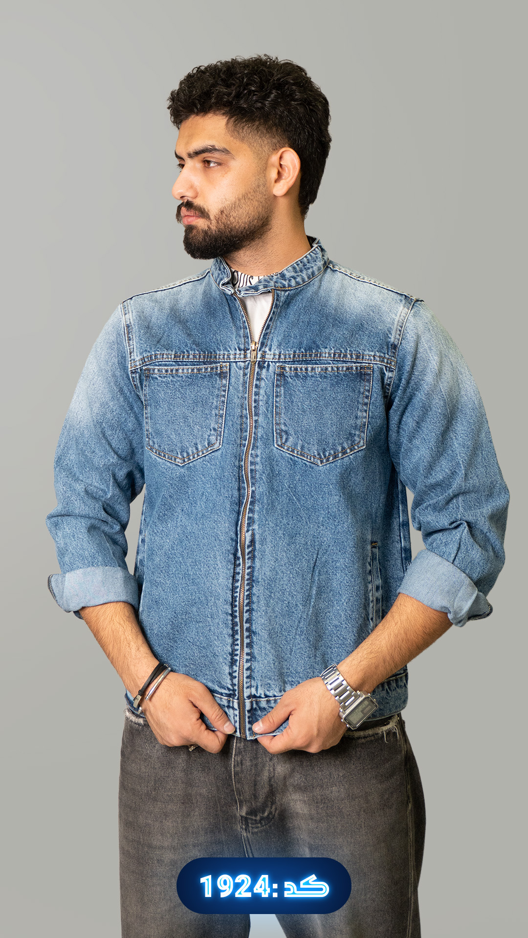 کت جین تمام زیپ  سایزبندی L-3XL پک ۴ عددی کد ۱۹۲۴